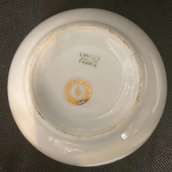Vintage Porcelain Limoges France Hand Painted Gold Trim Trinket or Candy Dish
